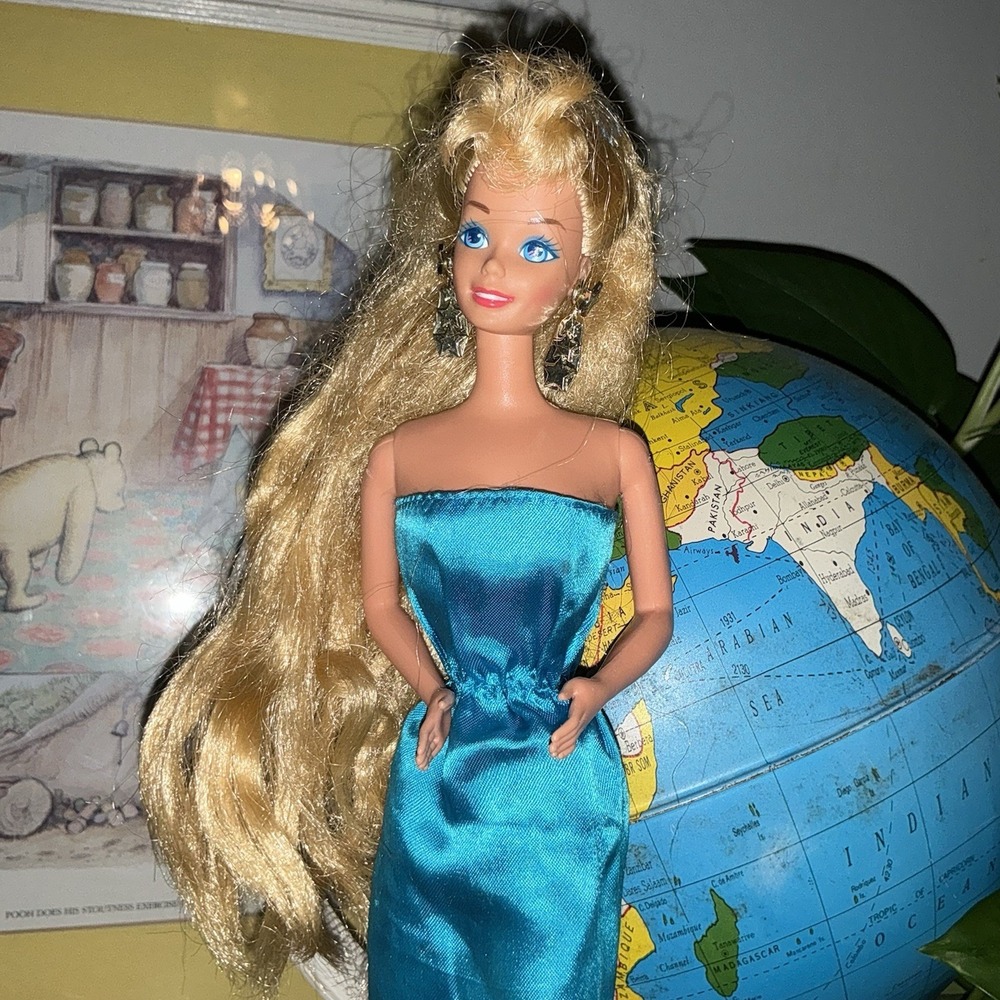Vintage 1966 Mattel Barbie Doll - Malaysia With Earrings and Super Long Hair